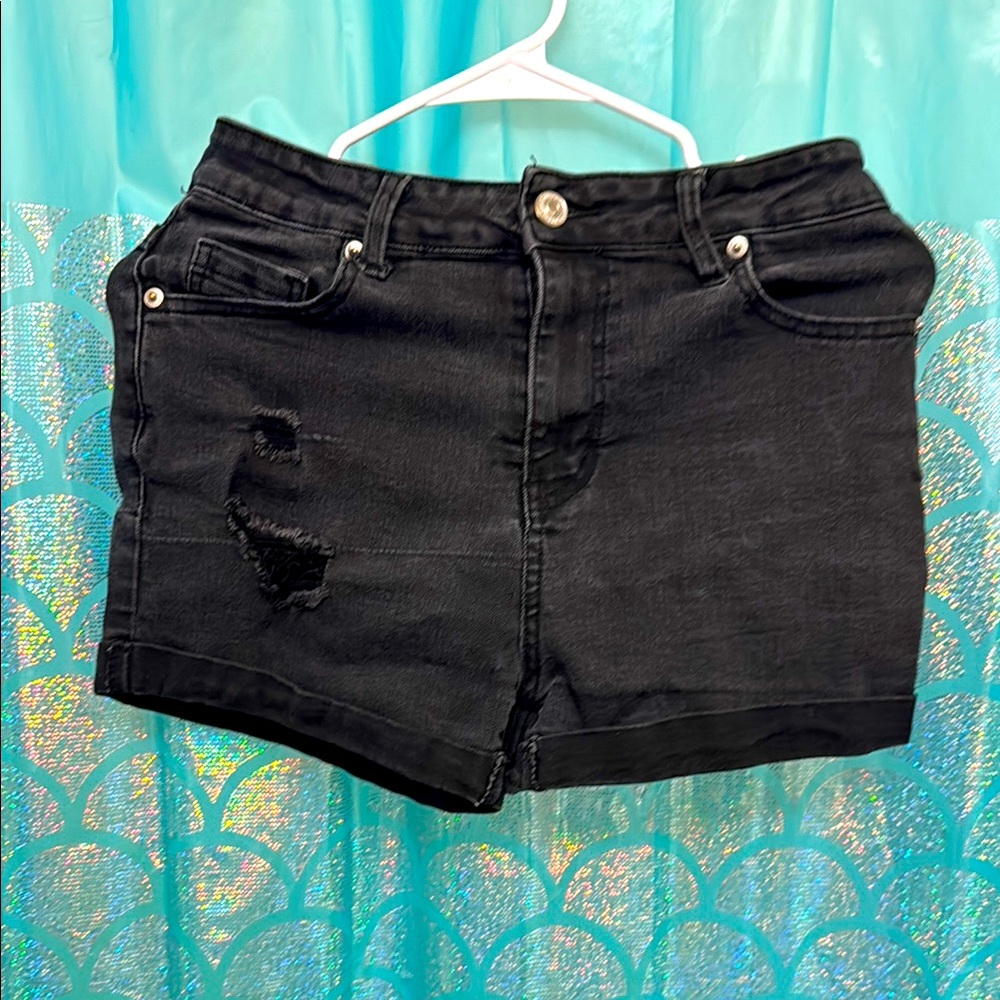 Women's Black Denim Shorts